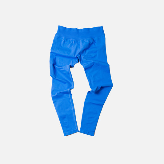 Blue leggings on a white background