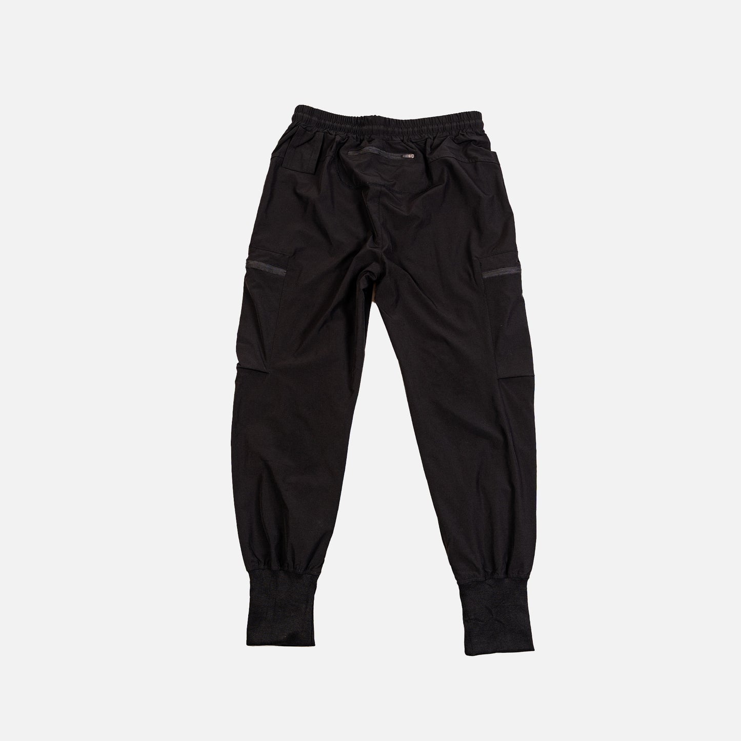 Black pants on a light gray background