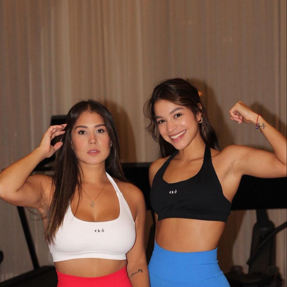 Two women wearing sport bra with support 